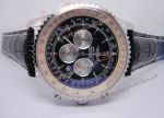 Breitling Navitimer 01 Black Chronograph Black Leather Replica Watch